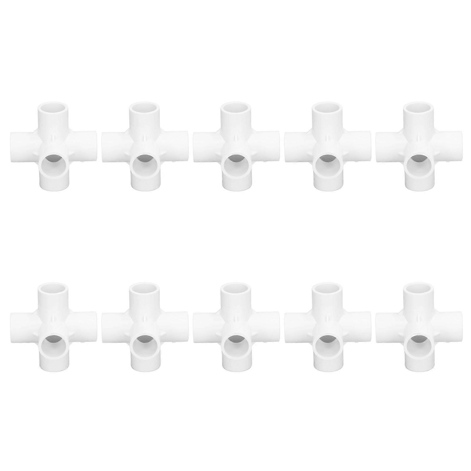 10PCS 6ウェイパイプ継手PVCプラスチックパイプコーナーエルボーコネクタ20mm内径ホワイト