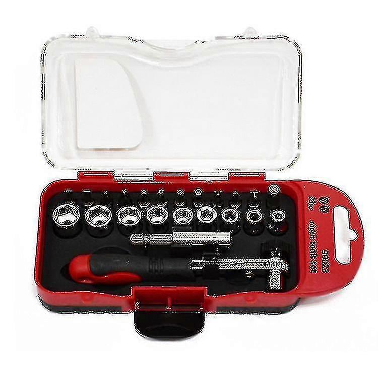 23pcs Drive Sockets Bits Set Multi Function Precision Ratchet Wrench Mechanical Repair Tools