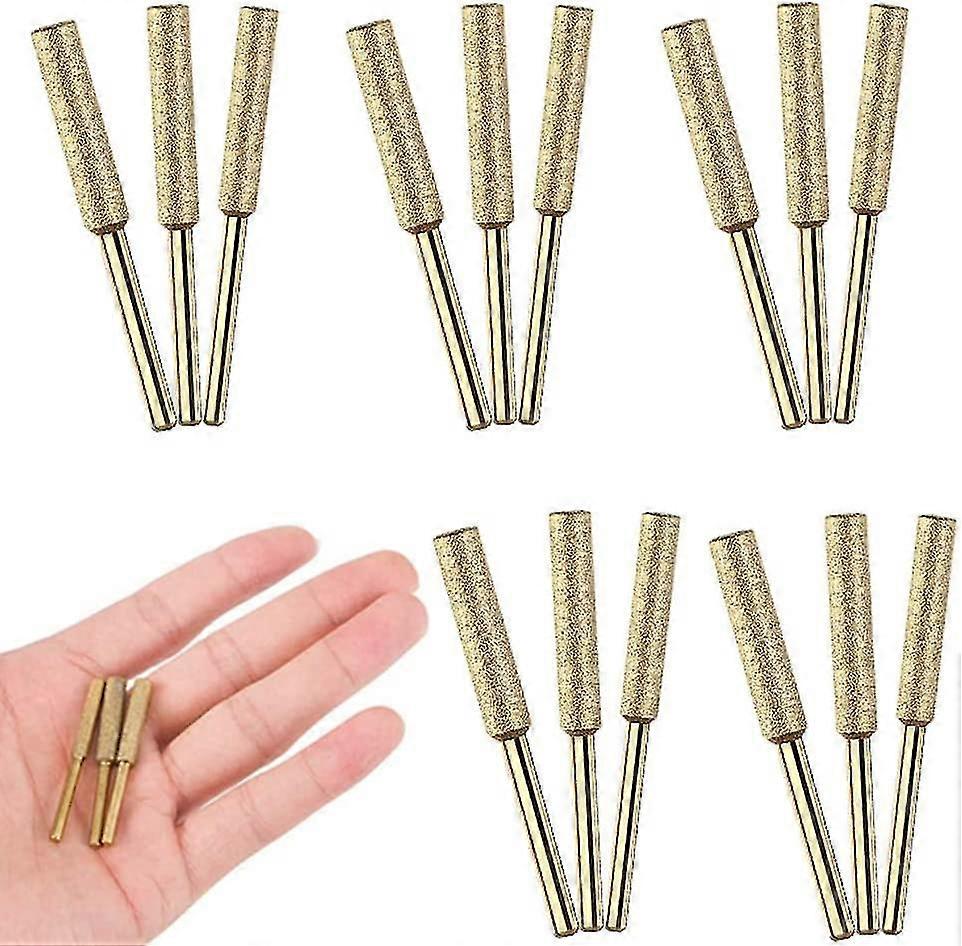 18pcs Diamond Chainsaw Sharpener Bits,3 Sizes Titanium Plated Sharpening Wheels For Electric Chainsaw Sharpener(5/32'', 3/16'', 7/32'')