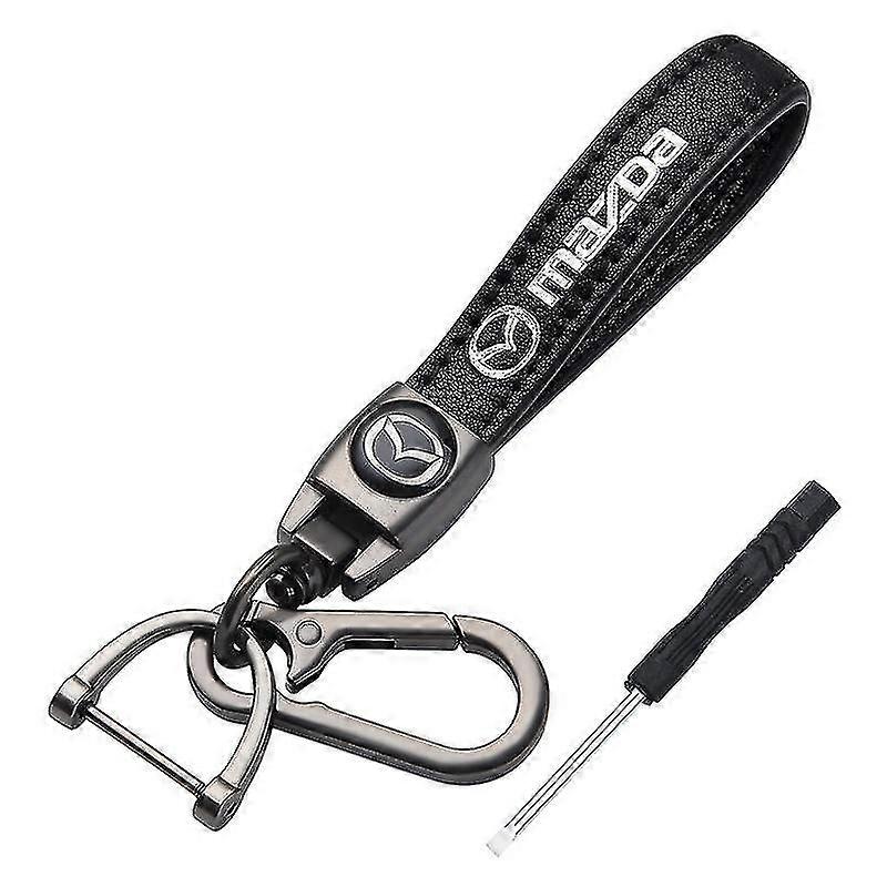 Ensemble porte-clés de voiture en cuir -mazda- Voyage Premium Keyring Clip Lanyard Accessories Decor Gift, 1 pièce