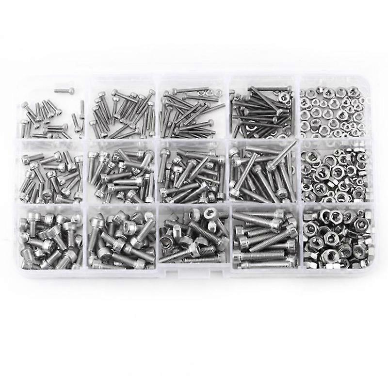 480pcs M2 Hex Socket Screws Set Stainless Steel Hex Socket Cap Head Nuts Repair Tool