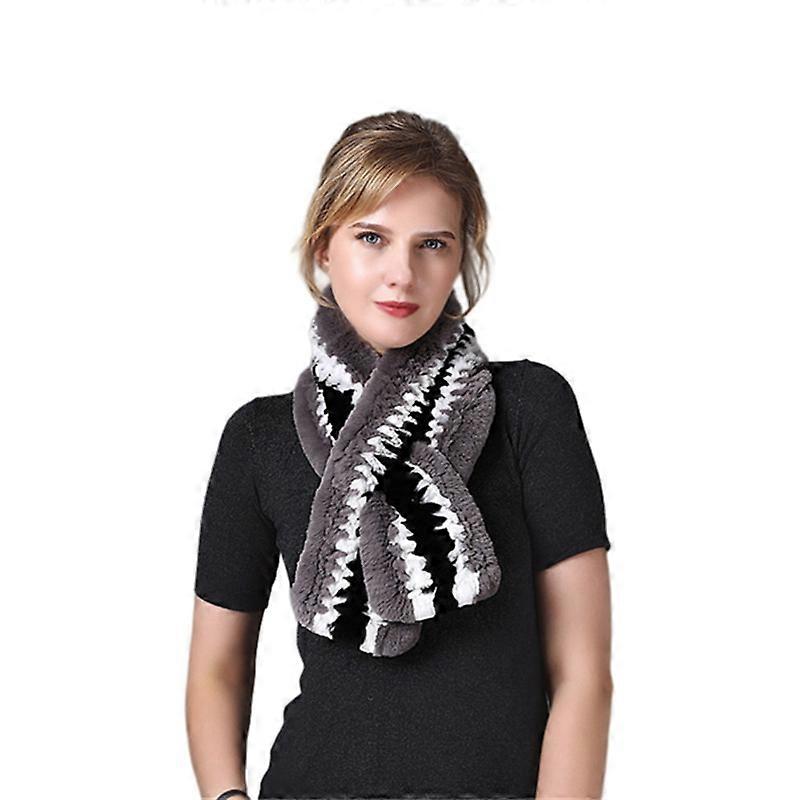 Eșarfă de blană de iepure Rex pentru femei Eșarfă de formă tricotată caldă eșarfă pentru femei