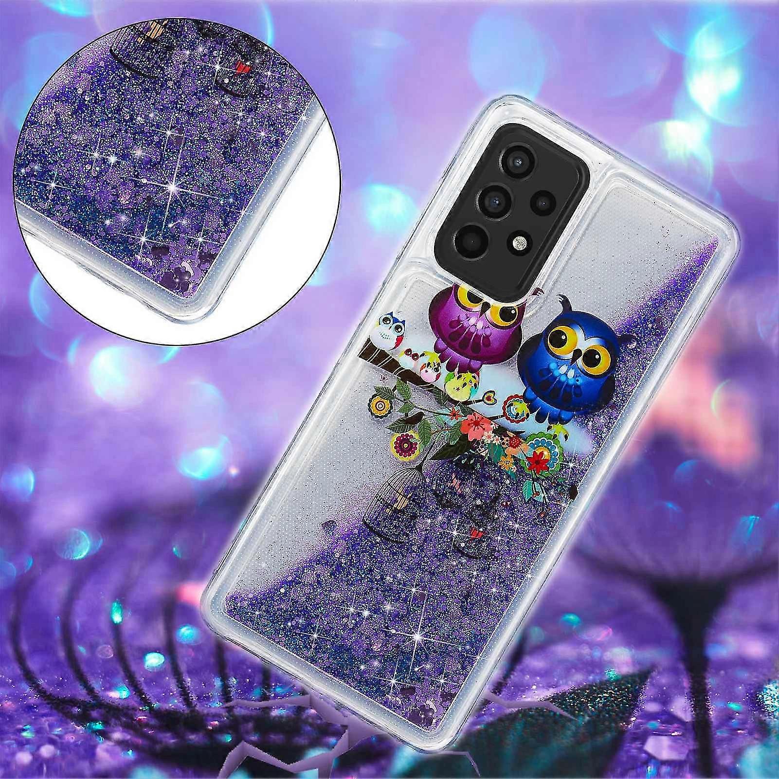 For Samsung Galaxy A53 5g Moving Shiny Quicksand Glitter Case Embossment Pattern Tpu Protective Cover - High-heeled Shoes