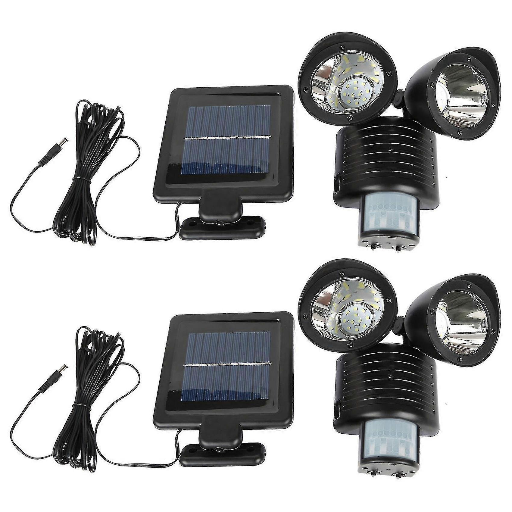2x 22 Led Dual Security Detector Solar Spotlight Motion Sensor Outdoor Flood Light+comp
