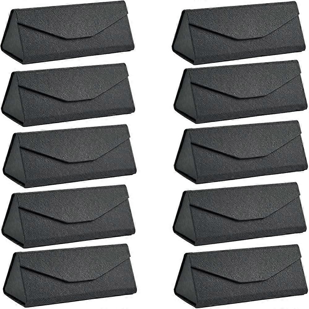 Collapsible Triangle Travel Glasses Case Foldable Flat for Eyewear Storage