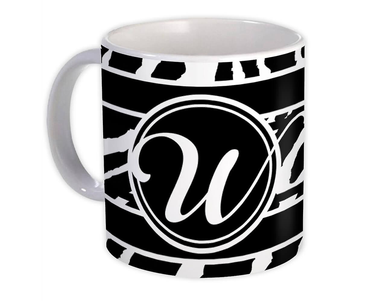 Hediye Kupa: Monogram Letter W Zebra