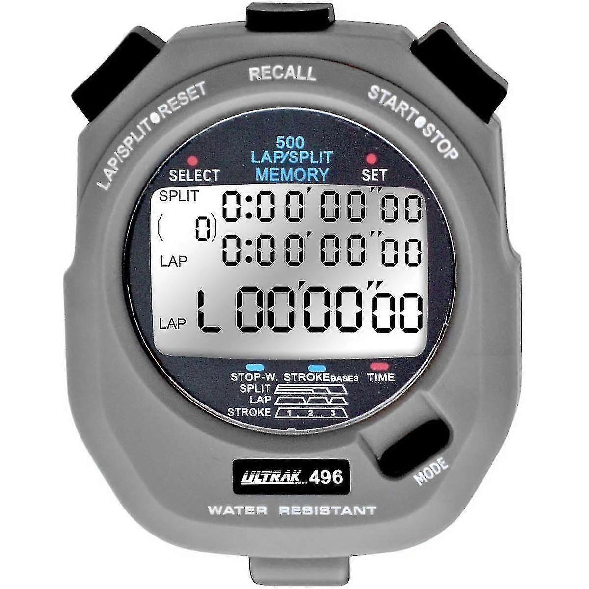 496 - 500 Lap Dual Split Memory Stopwatch