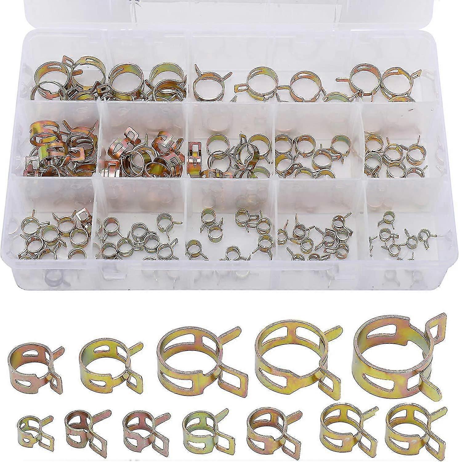 120 جهاز كمبيوتر شخصى الربيع الفرقة نوع مقاطع الوقود سيليكون فراغ خرطوم الأنابيب المشبك الضغط المنخفض الهواء كليب المشبك السحابات تشكيلة كيت 6-22mm 12 الأحجام