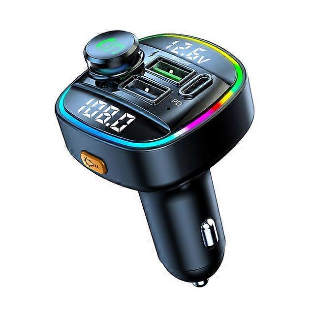 Bluetooth-compatible 5.0 FM Transmitter Handsfree Car Radio Modulator MP3 Player with 22.5W USB Super Quick Charge Adapter