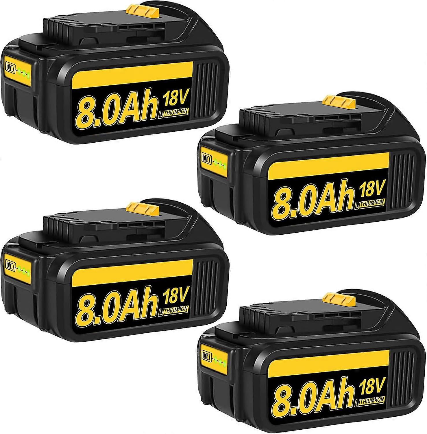 Compatible 2 Pack 18V 8.0Ah/8000mAh Replacement for Dewalt 18V Battery Compatible with Dewalt battery 18V DCB184 DCB180 DCB181 DCB182 DCB183 DCB184B-X