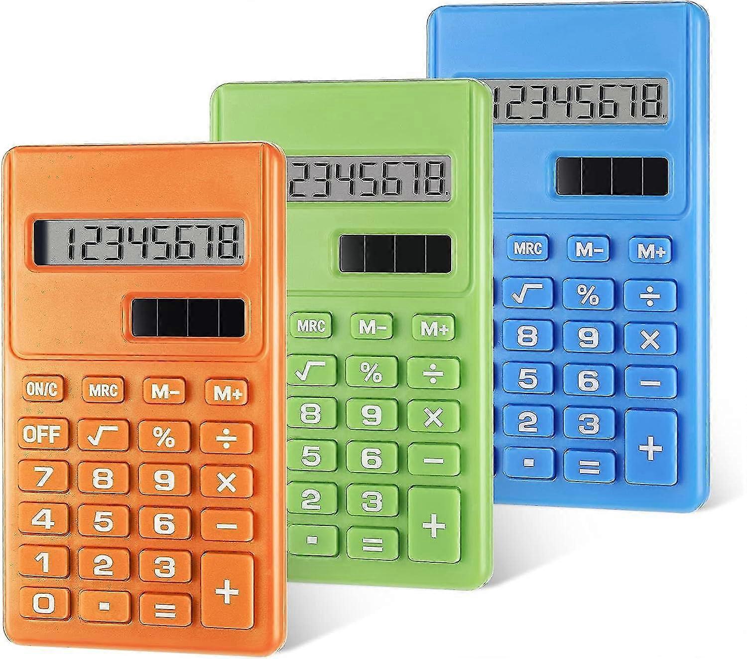 3pcs Mini Digital Desktop Calculator With 8-digit Lcd Display Standard Function Electronic