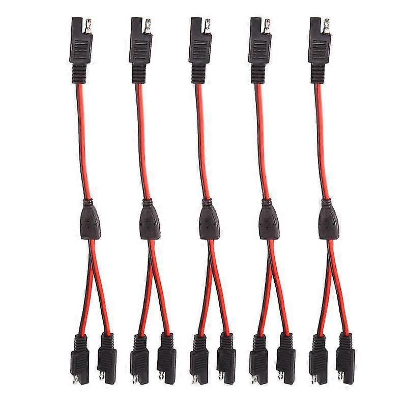5pc Diy 1 To 2 Power Extension Cable Adapter Connector 2 Pin Quick Connect Disconnect Plug Power Ex
