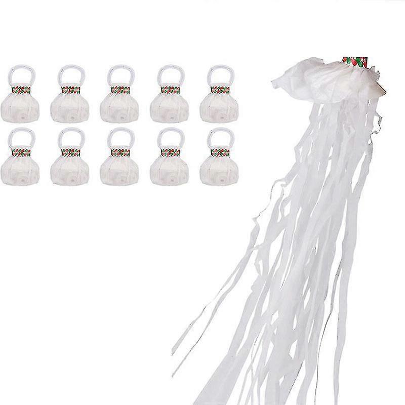 10 Pack No Mess Streamer Poppers Pop Out Streamers Hand Throw Wedding Party Confetti Paper Crackers for Engagement Birthday Graduation Send Off Party-