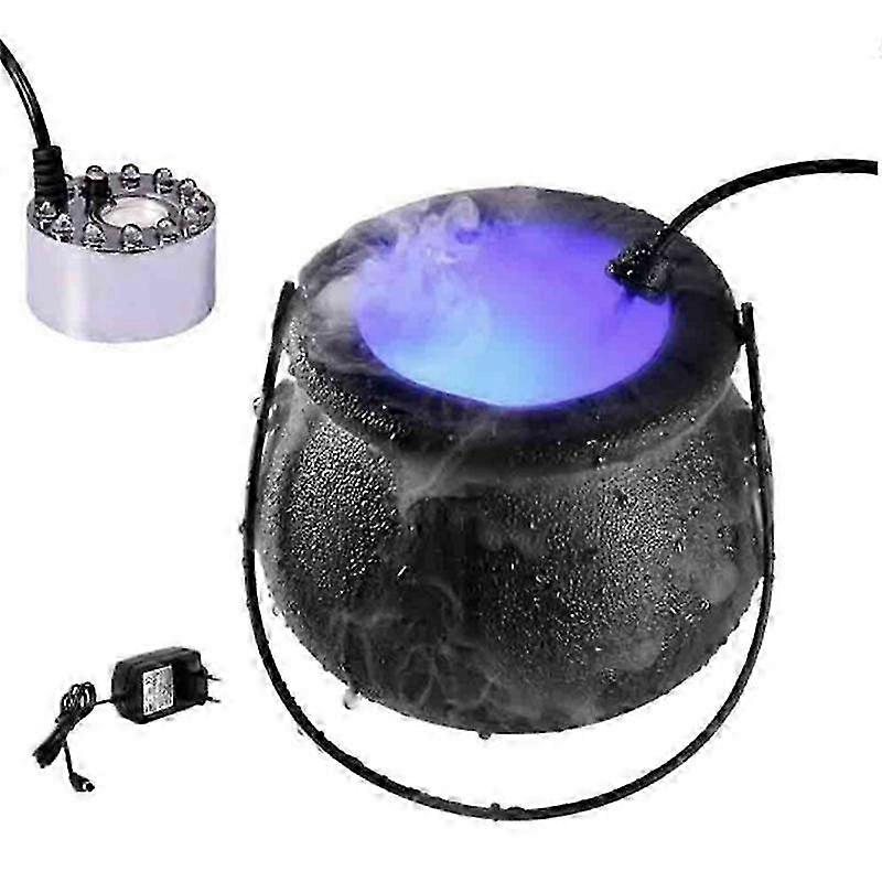 Smoke Machine LED Humidifier Fog Mist Maker Color Changing Pot Party Decoration Prop ( Alloy ) EU