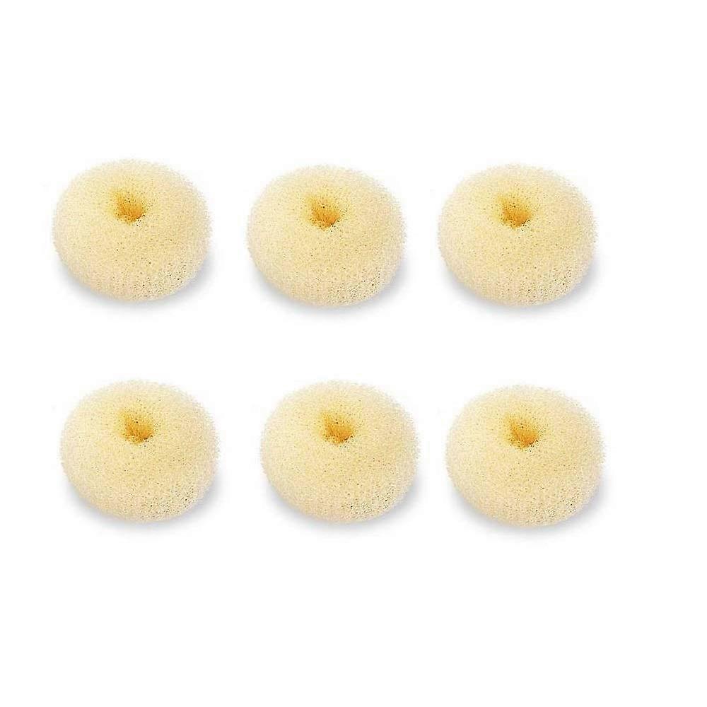 Extra Small Kids Bun Maker, 6-Pack Mini Donut Styler (Small 2", Off-White)