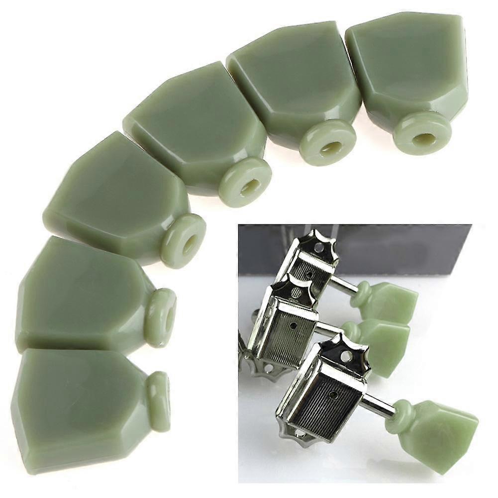 6Pcs Jade Green Guitar Tuning Peg Key Tuners Machine Heads Replacement Button Knobs Handle Cap for Professional Guitar Accessory