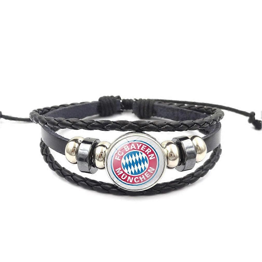 Football Team Time Gem Bracelet Multi-Layer Woven Bracelets