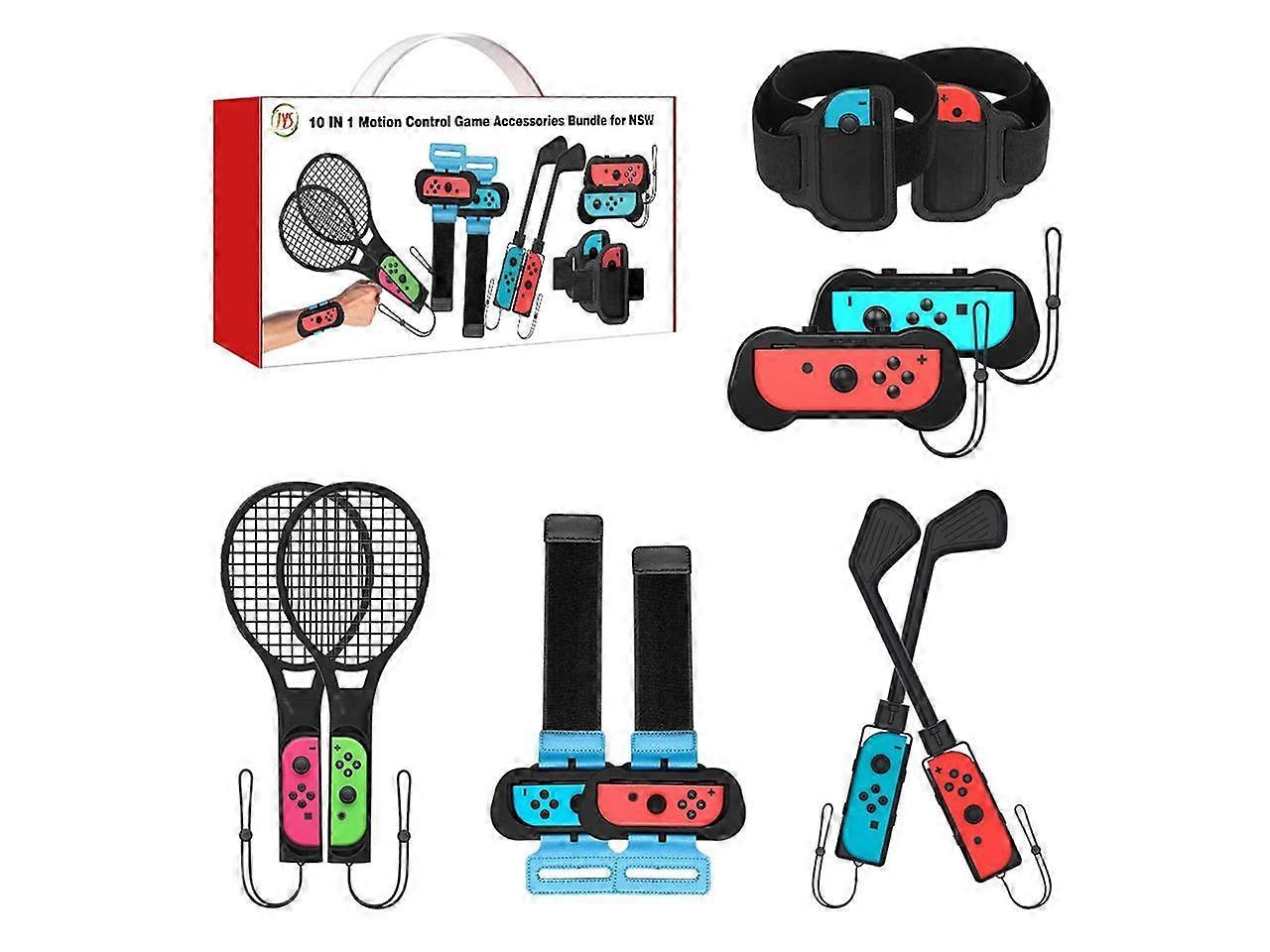 for Nintendo Switch Accessories,10 in 1 Switch Sports Accessories Bundle,Family Accessories Kit for Nintendo Switch Sports Games 2023:for Mario Golf,W