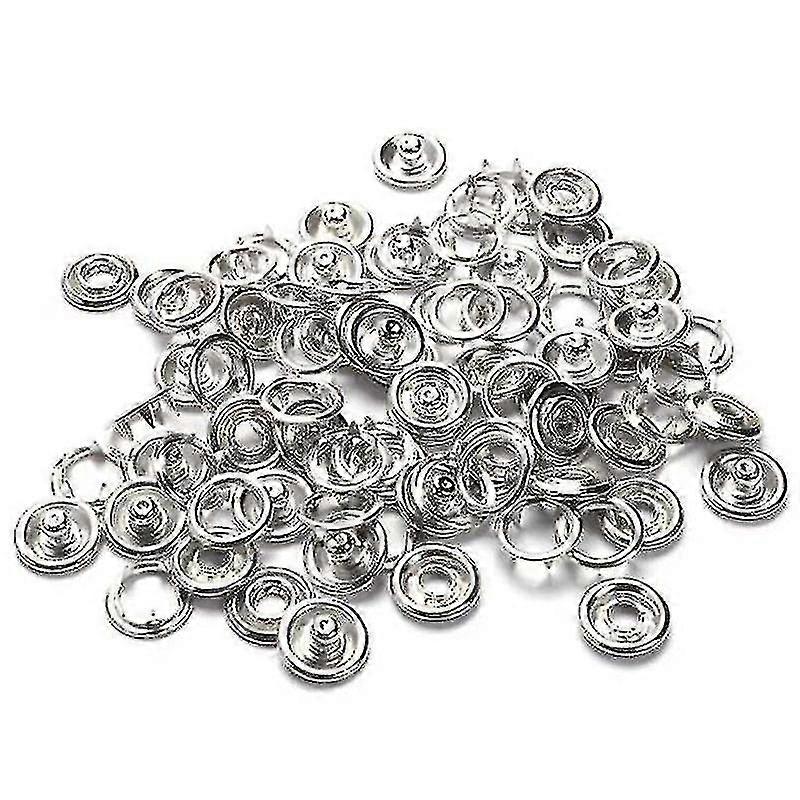 50 Sets Prong Snap Button Prong Press Button Ring Studs Fasteners