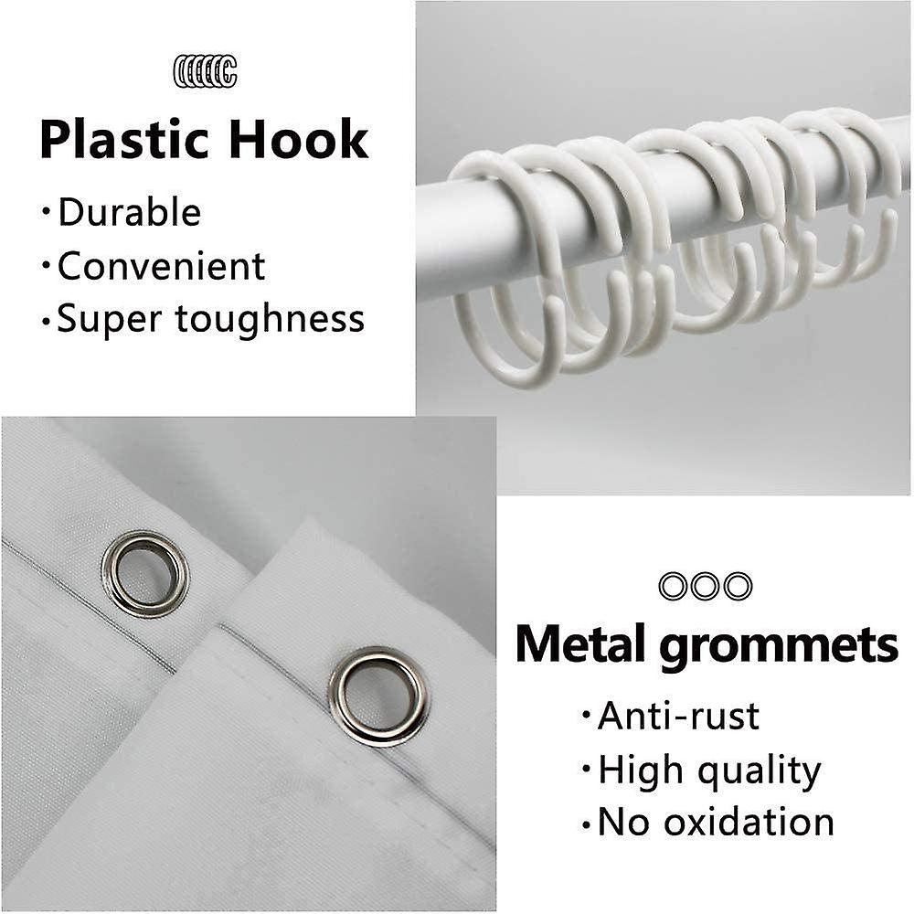 Waterproof Shower Curtain, Mildew Proof Bathroom Curtain Liner Heavy