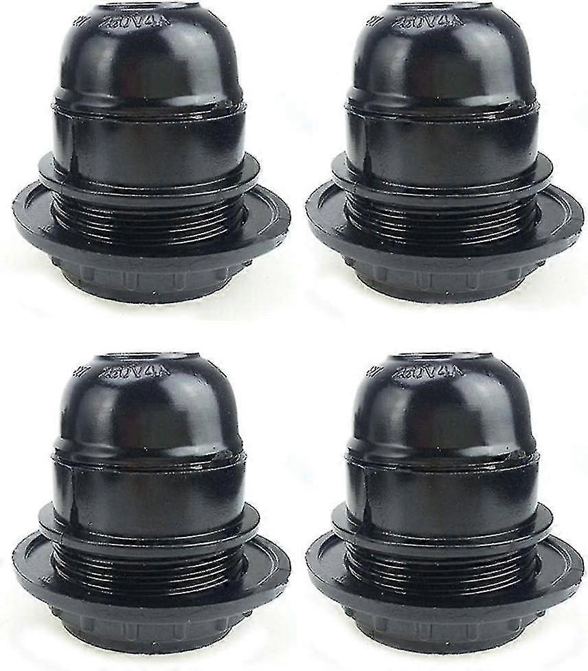 Zwarte Retro Style E27 Socket Lamp Bulb Houder met Externe Schroefdraad voor 250V 4A Plastic Gloeilamp
