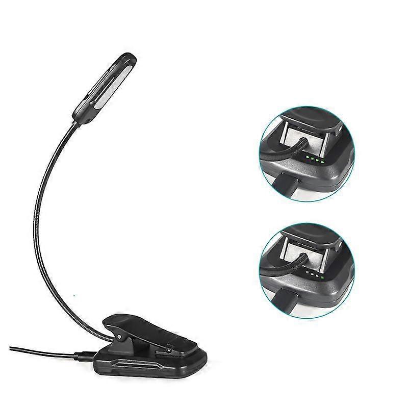 Reading Light 16 LED Reading Light Clip Lamp USB Rechargeable 9 Brightness Modes and 3 Color Temperature, 360 Flexible Neck Clamp Lamp for Bed, Book, 