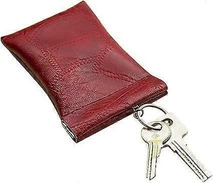 (Red) car key case, PU leather key case, waist pouch, key bag