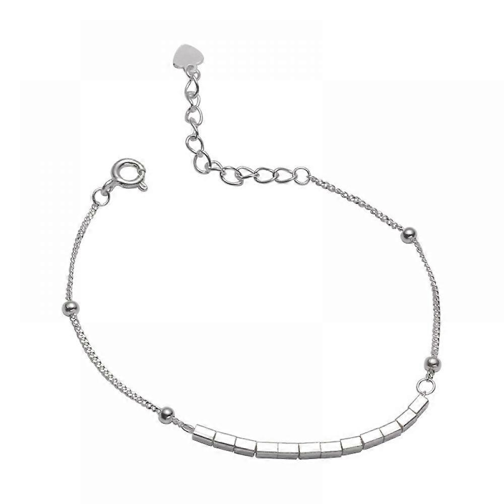 925 Sterling Silver Broken Block Bracelet Basic Matching