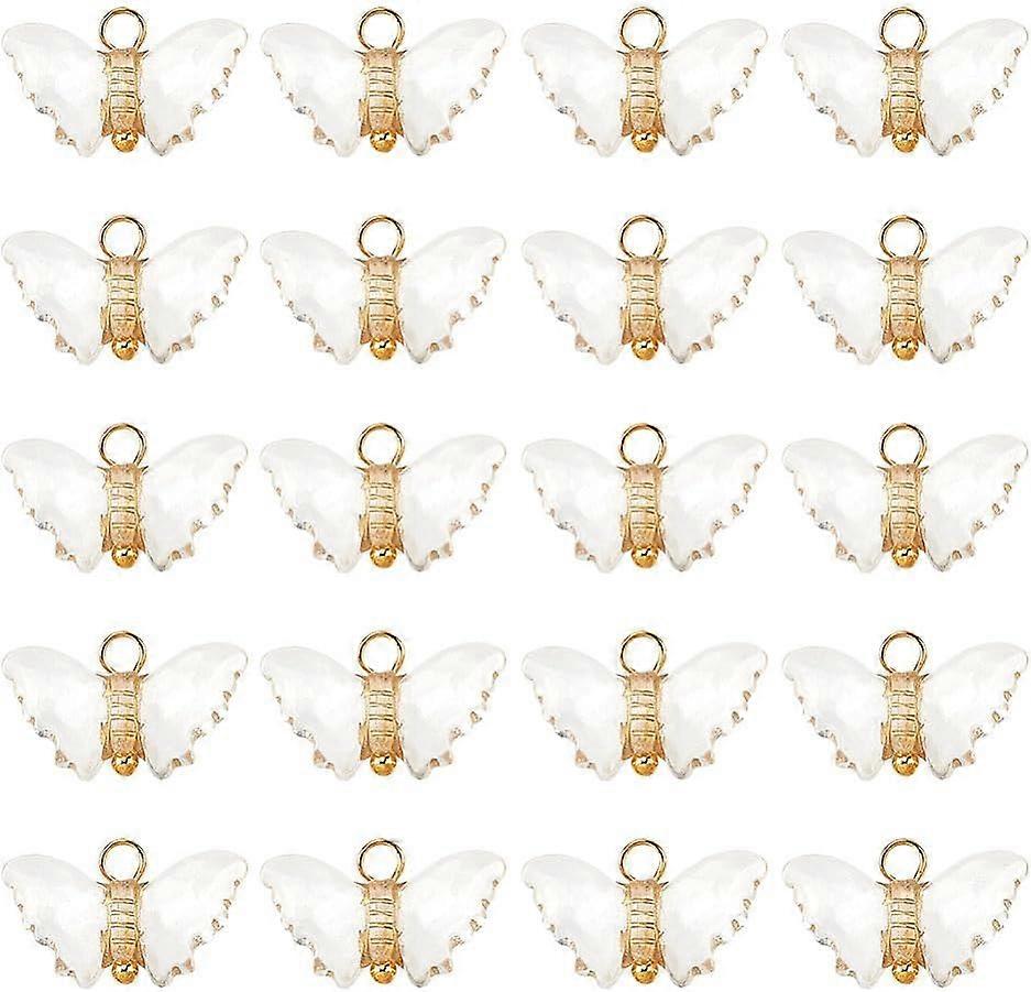 Plating Transparent Acrylic Pendants with 304 Stainless Steel Eye Pins Butterfly Clear 10x16x5mm Hole: 2mm 60pcs/box DIY