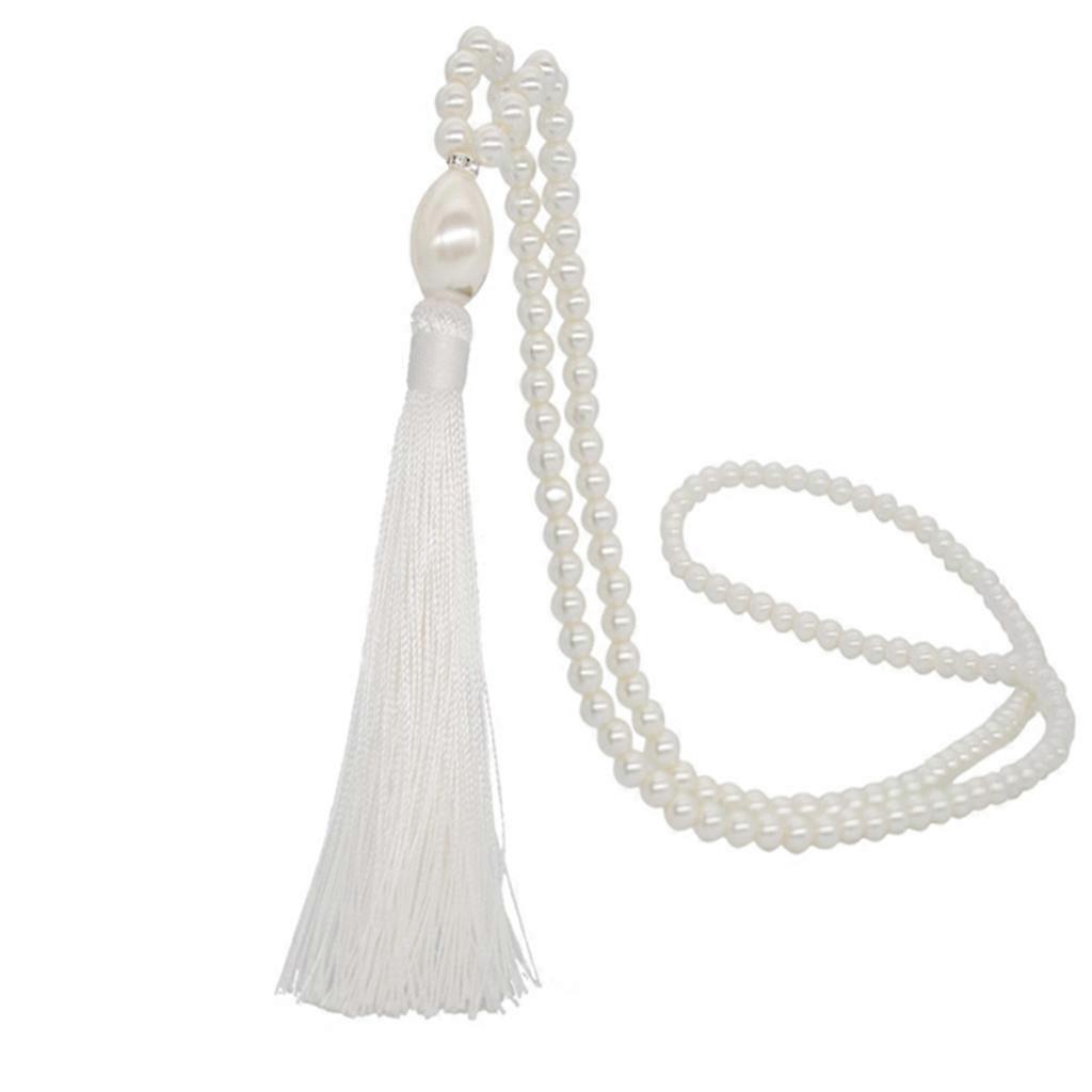 Simple Perle Long Tassel Charm Collier Long Pull Chaîne Mode Bijoux