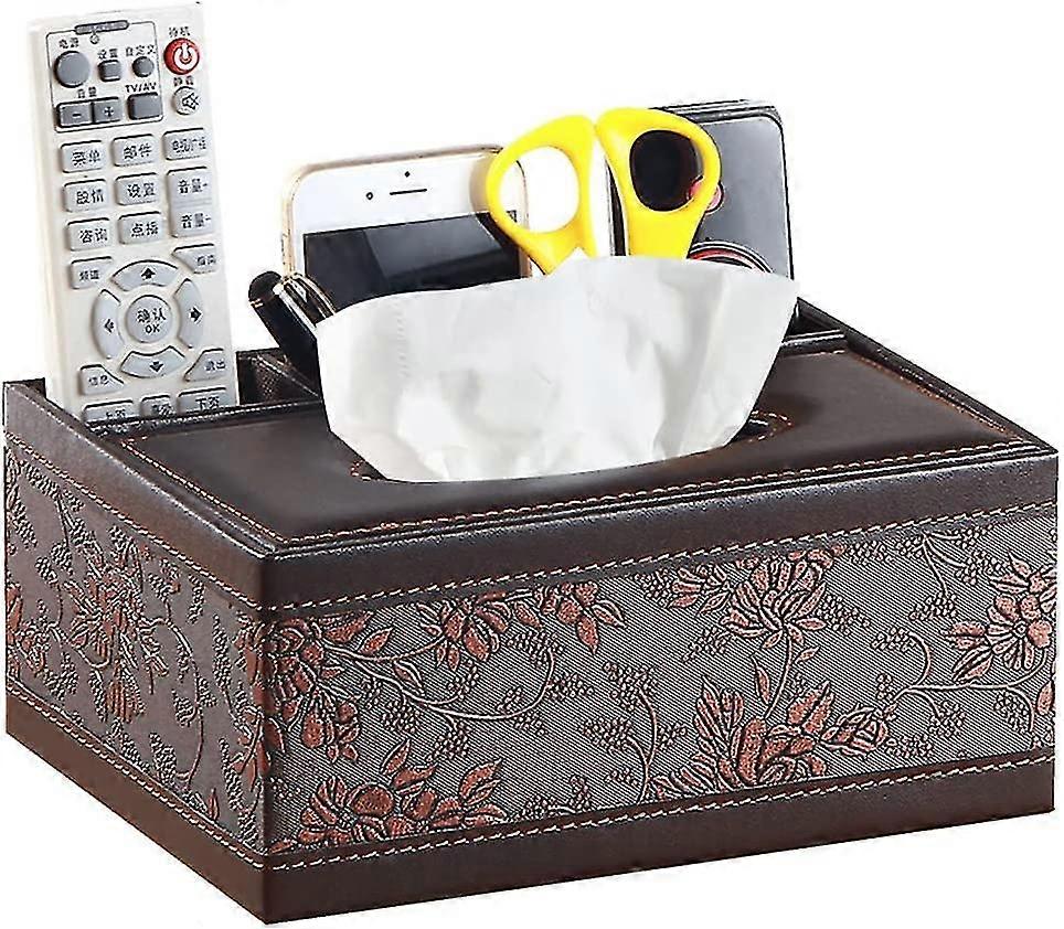 Tissue Box Lid Leather Retro Rectangular Multifunctional