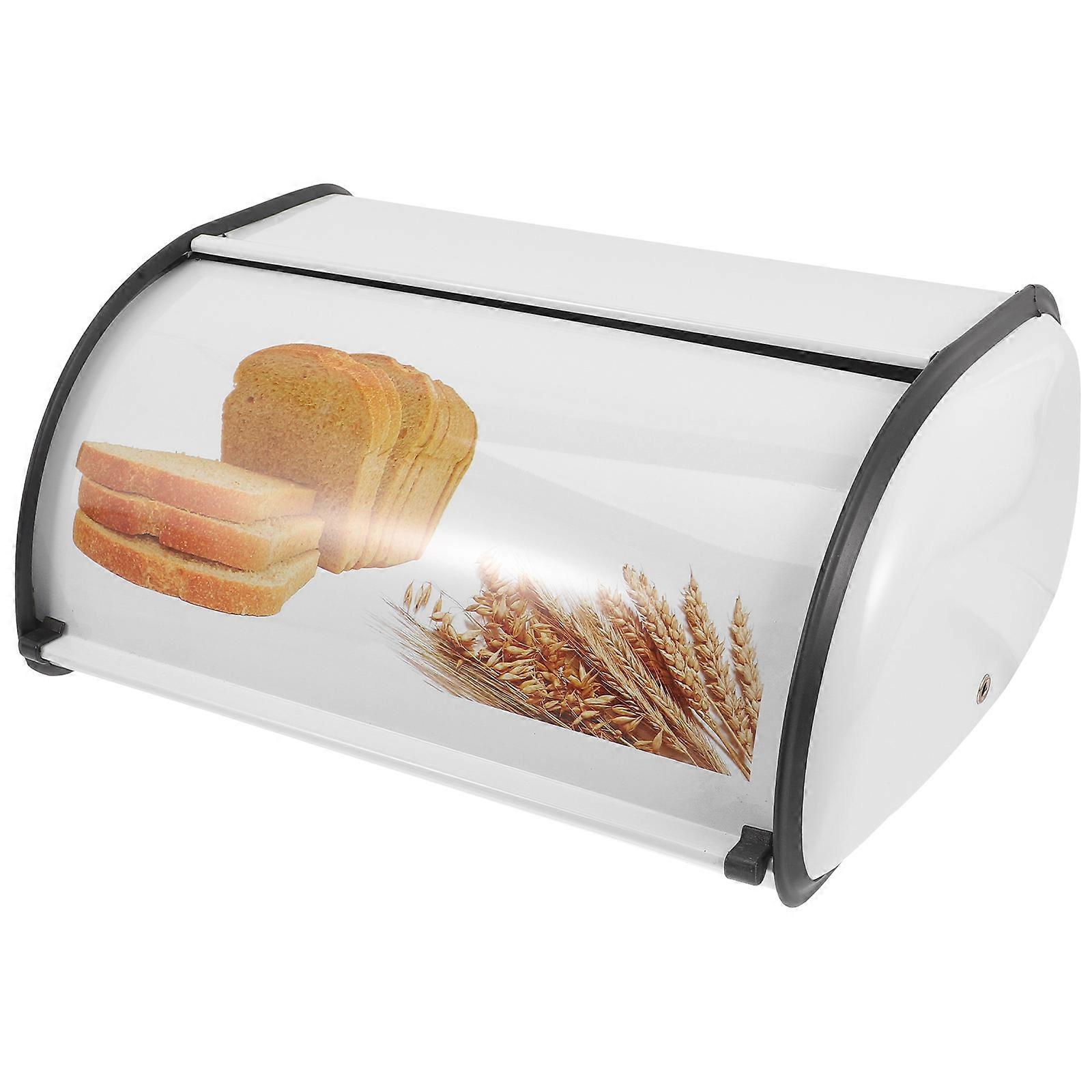 Bread Box Kitchen Countertop Bread Bin Metal Bread Storage Container for Home Shop