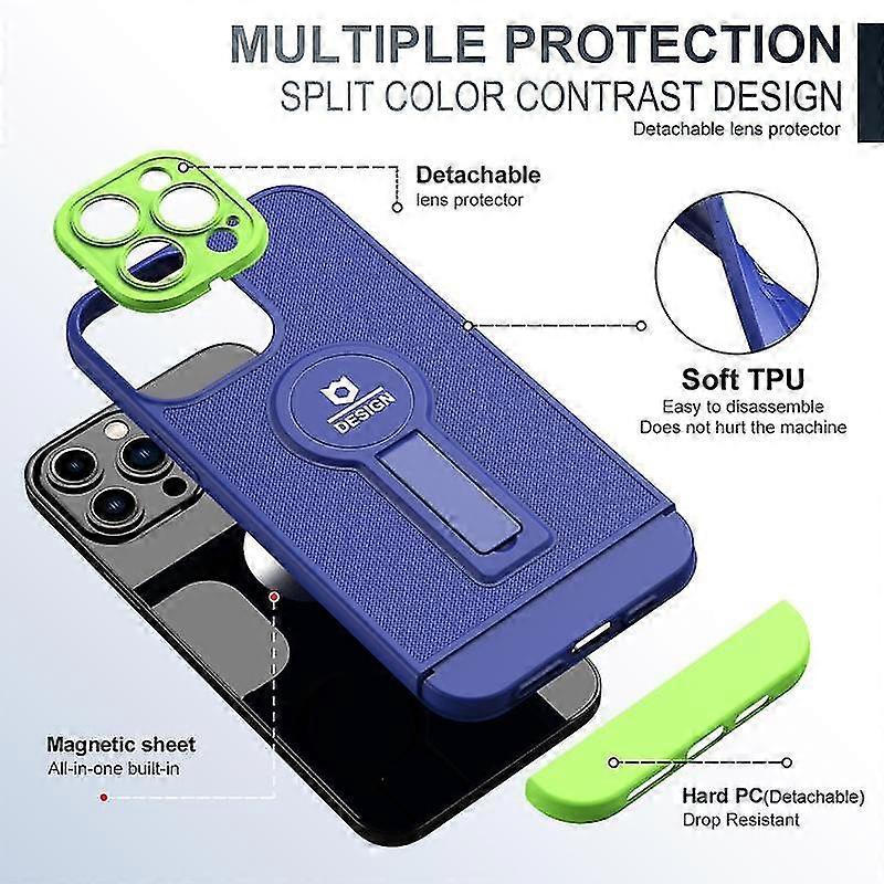 For Iphone 13 Pro Max Small Tail Holder Tpu+pc Phone Case (black)