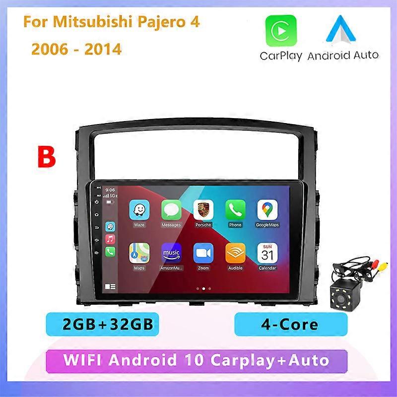 2GB+32GB 2 din Android 10 car radio multimedia player carplay Auto GPS navigation For Mitsubishi Pajero 4 V80 V90 2006 - 2014