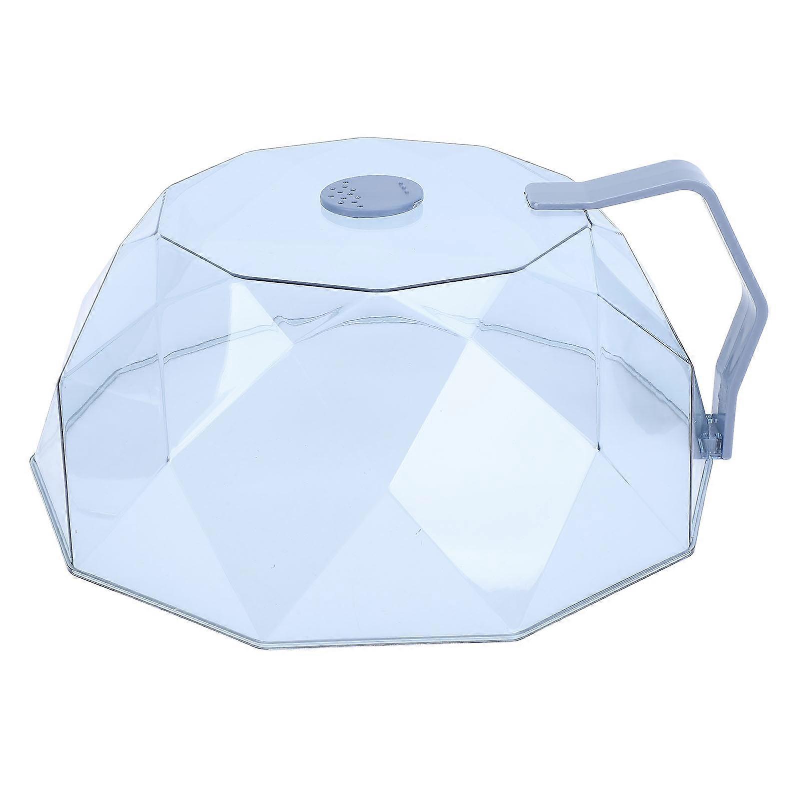 Microwave Food Cover Oil Proof High Temperature Resistant Multifunctional Microwave Anti Splatter Lid with Handle Adjustable Air Vent Blue