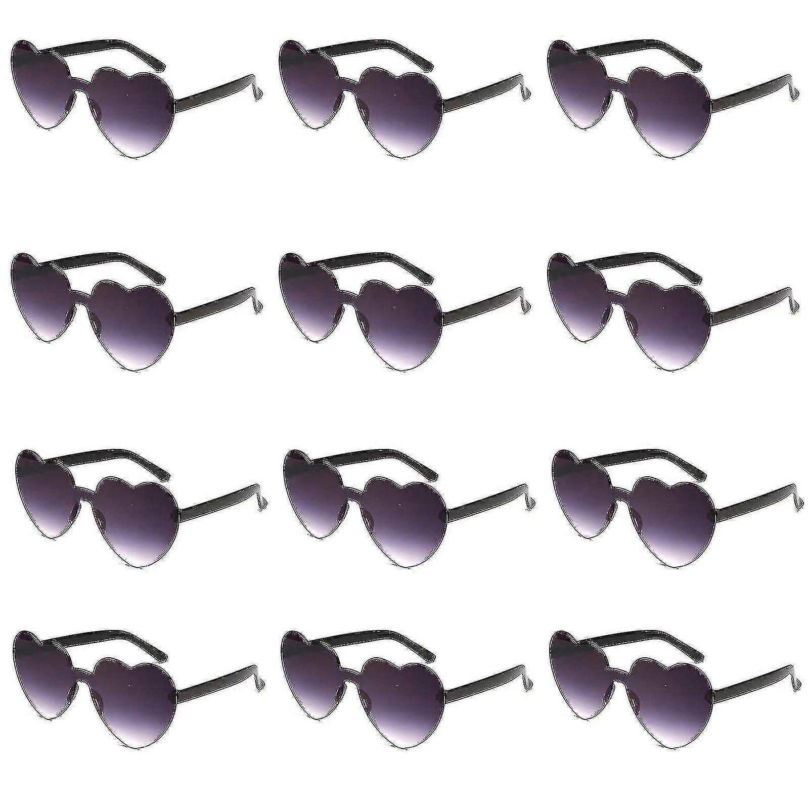 12buc inima în formă de ochelari fără ramă Trendy transparent Candy Color Eyewear Pentru Partidul Favor