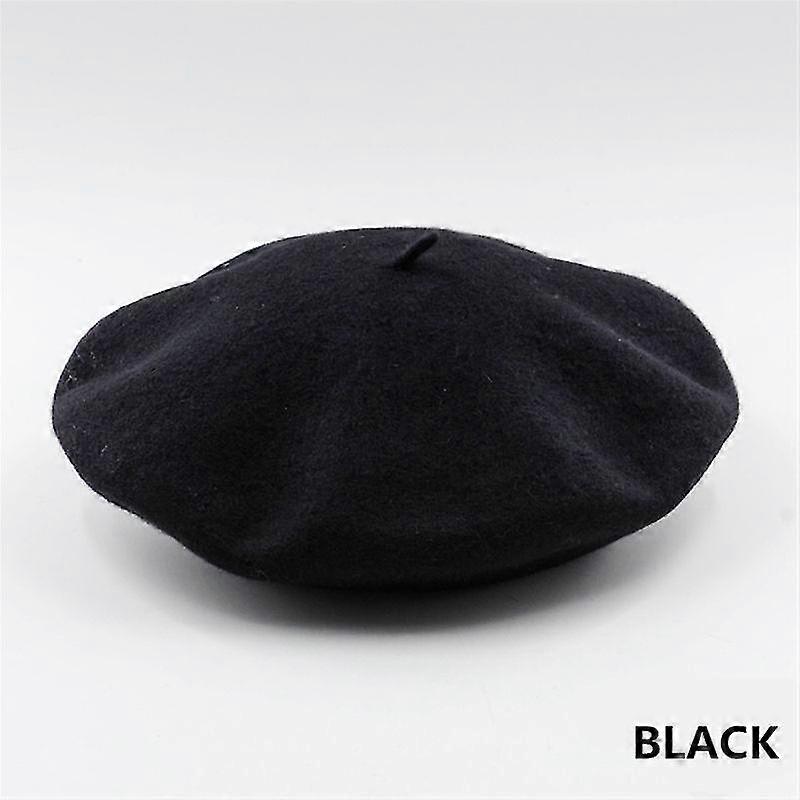 2021فرنسا قبعة القبعة الرسام قبعة مسطحة النساء خمر الصوف قبعات قبعات بنطلون الصلبة قبعات كاسكيت أنثى قبعة الشتاء الدافئة