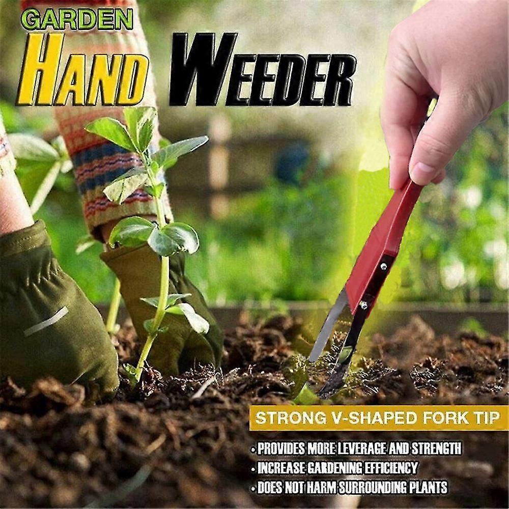Durable Garden Hand Weeder V-shaped Fork Tip Hand Loop Weeder Gardening Tool