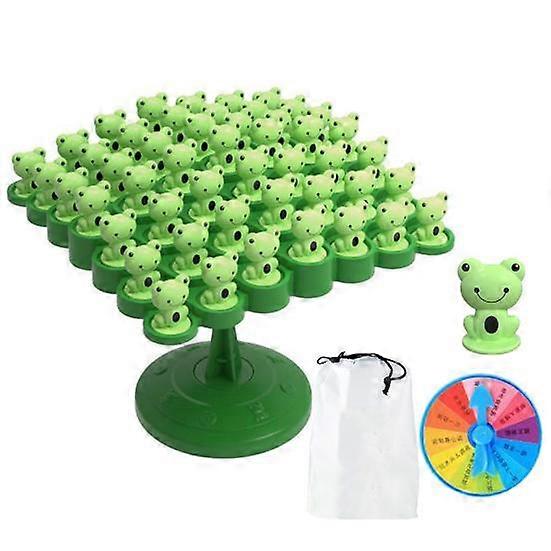 Frog Balance Tree Game with 50 Chess Punishment Plate Stable Base Fun Parent-Child Interactive Educational Board Game Concentration Balance