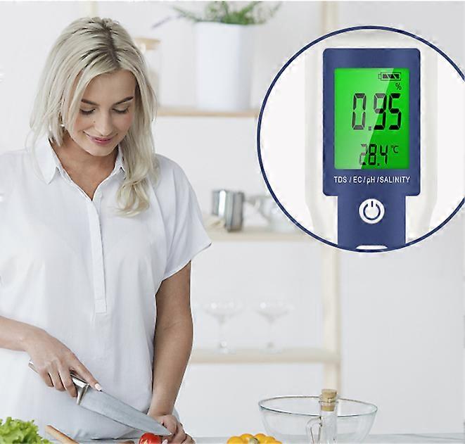 Backlit EZ-9909 water quality tester PH/EC/TDS/salinity/temperature five-in-one Multi-function test pen