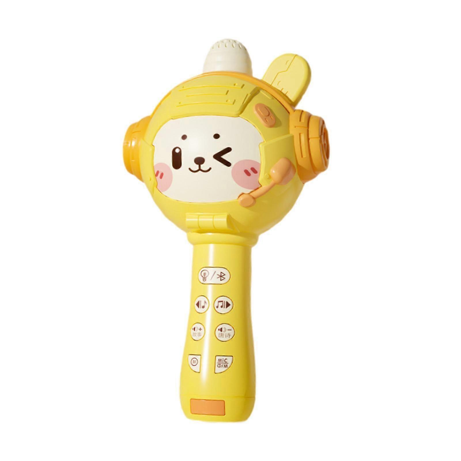 Handheld Mic Speaker Machine Portable Handheld for 3+ Year Old Birthday Home yellow