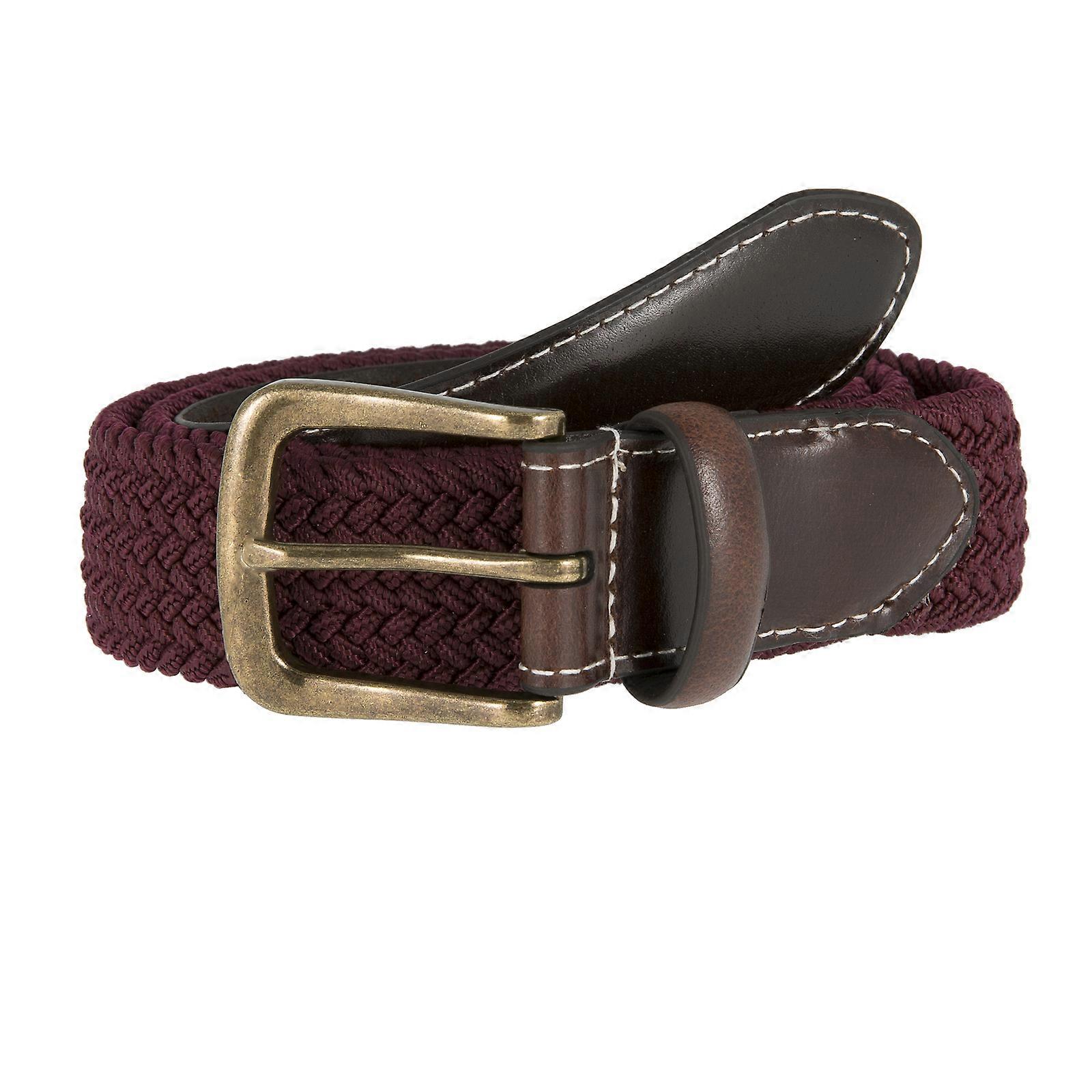 Dents Mens Elastic Stretch Belt Leather End Webbing 