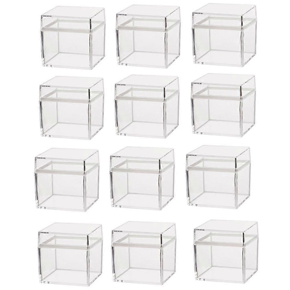 24Pcs Transparent Packing Box Plastic Candy Box Gift Container Square Container