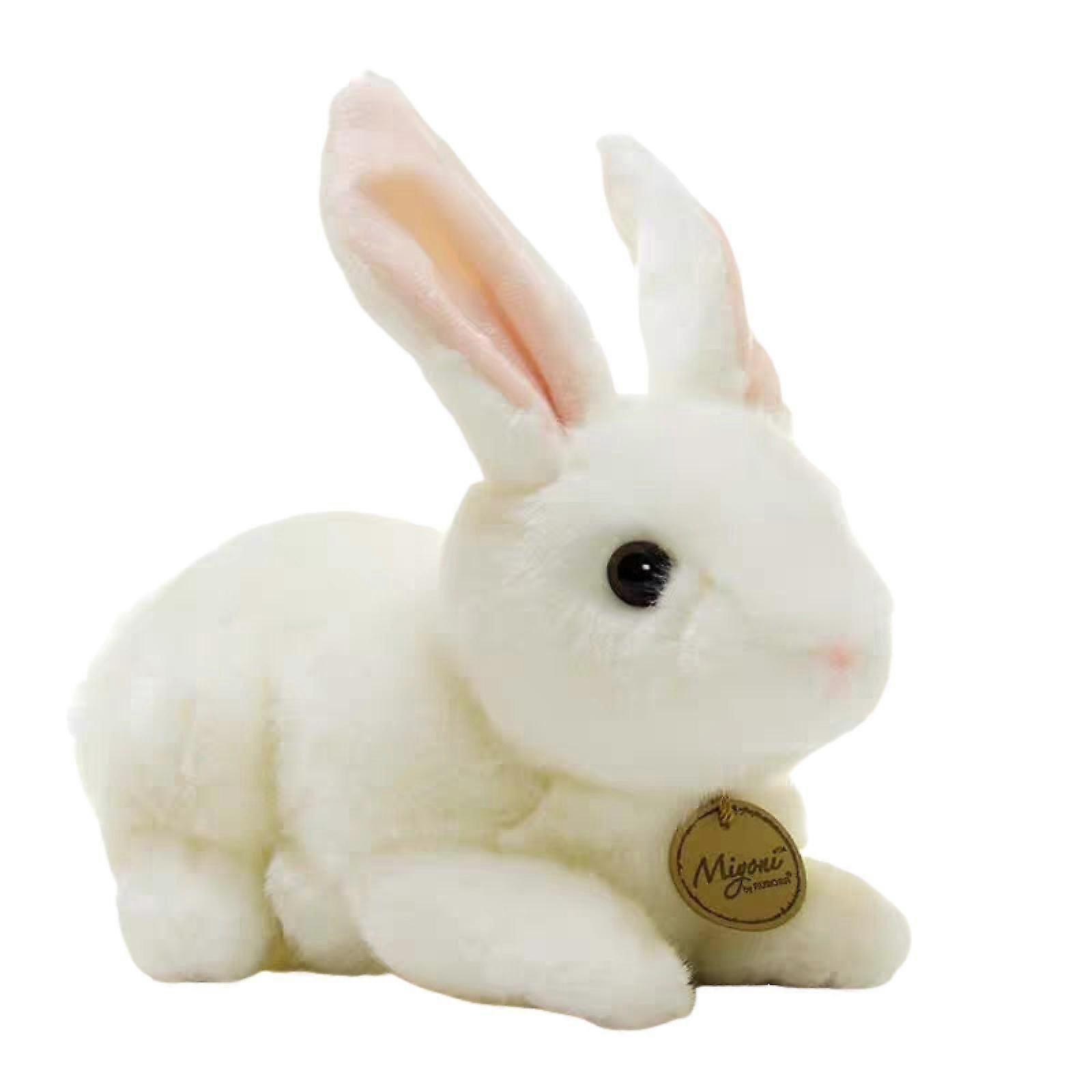 Plush Rabbit Stuffed Animal Super Soft Easter Bunny Realistic Rabbit 13.7inches White