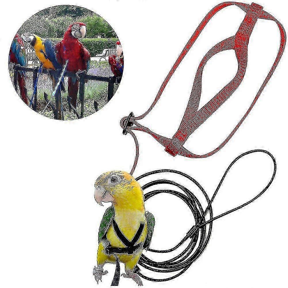Pet Bird Harness Adjustable Parrot Bird Harness Leash Pet Anti-bite Training Rope Outdoor Flying Har