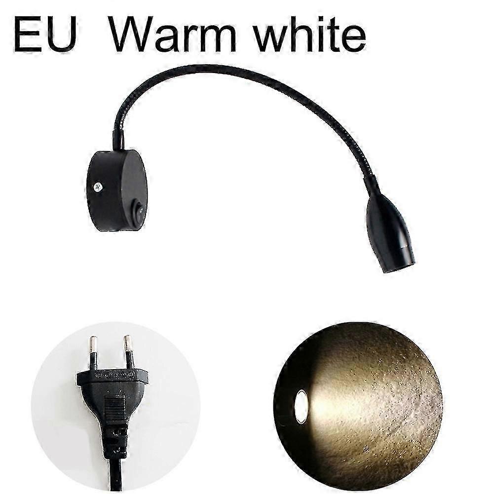 Flexible LED Gooseneck Wall Mounted Night Reading Light Bedside Sconce Lamp