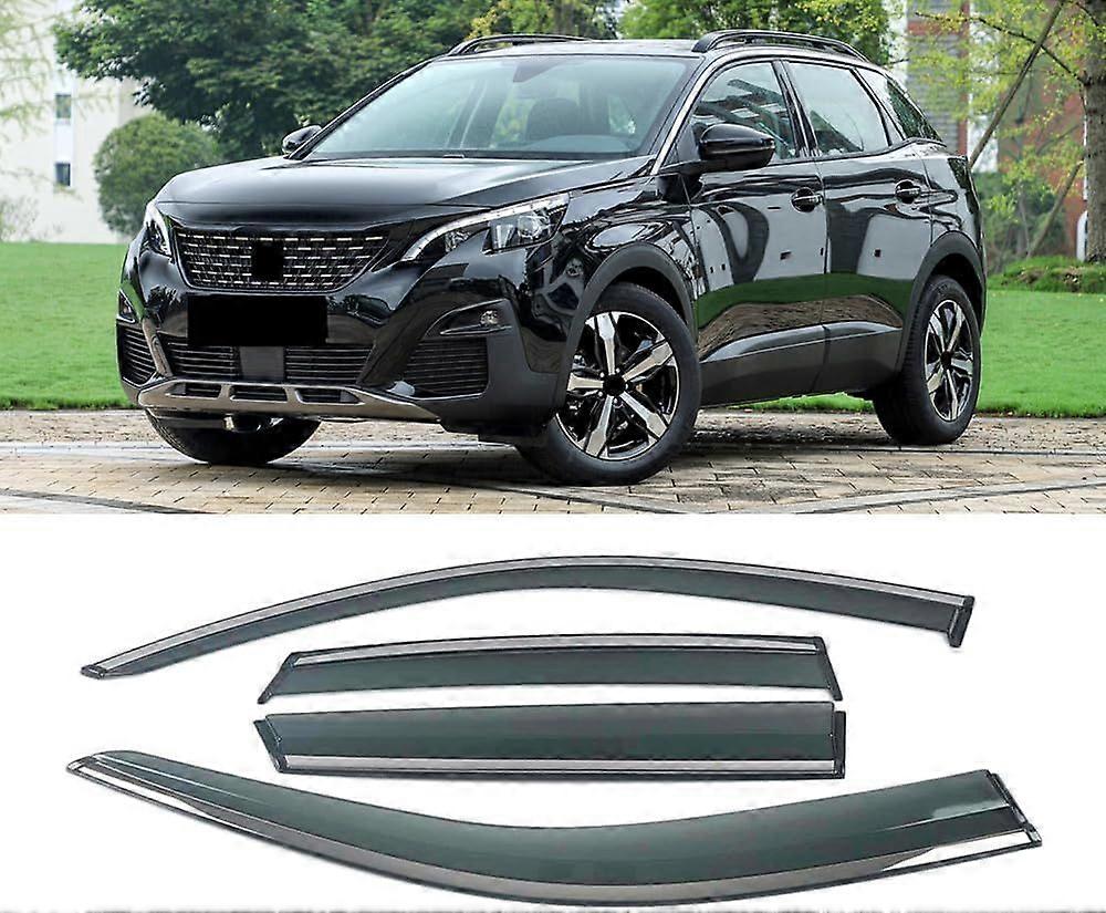 4 Pcs Car Wind Deflectors Rain Deflectors, for Peugeot 4008 2012-2019 Car Side Window Visor Sun Rain Guard Shade Protector Cover Car Window,A