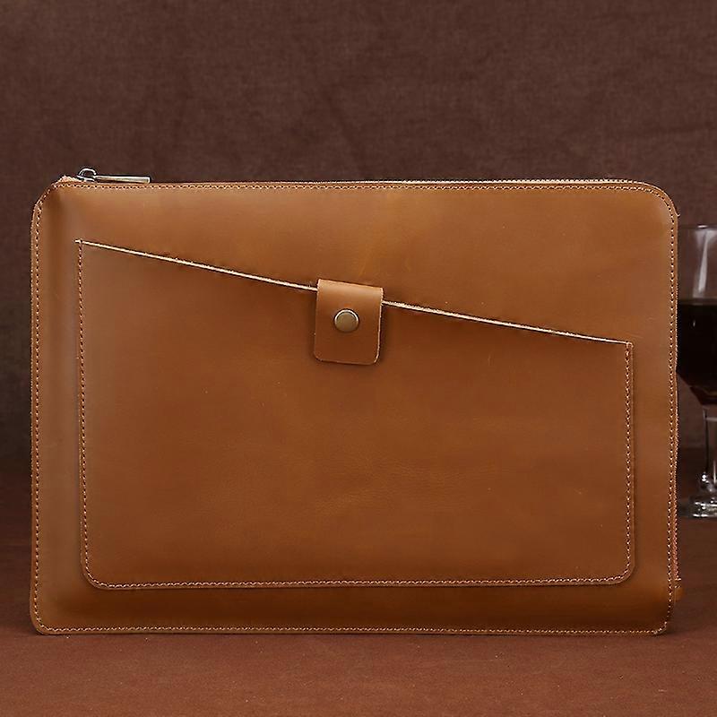 Bolsa universal de couro para laptop com zíper para laptop para 12 polegadas e abaixo