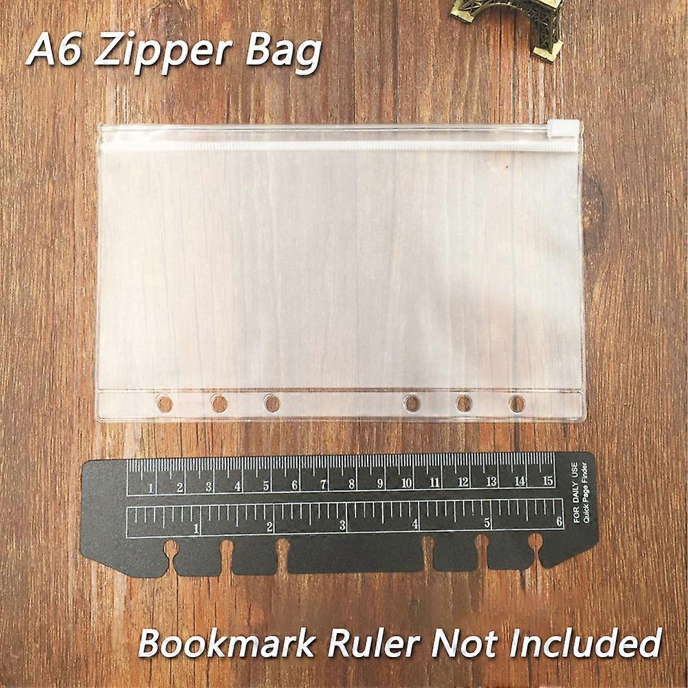12PCS Binder Pockets, A5/A6/A7 Clear Zipper Wallets for 6-Ring Binders