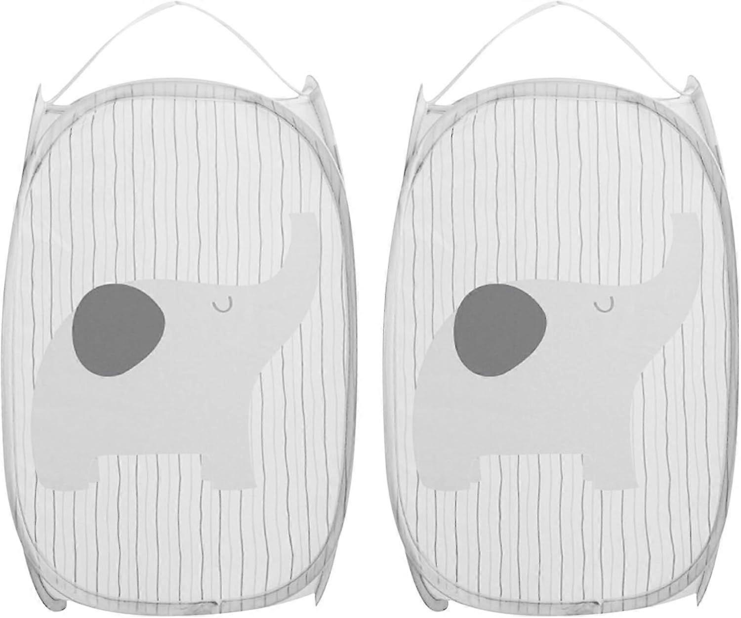 2 Pack Collapsible Laundry Baskets,Pop-Up Mesh Laundry Hamper, Foldable Laundry Basket,t,Laundry Hamper with Handle,50*30*30cm